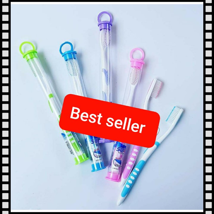 [HCM]Combo 02 bàn chải đánh răng ống Cao Cấp Suwadee size người lớn màu xanh biển