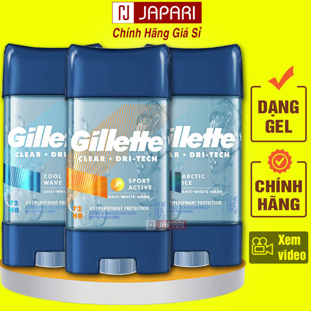 Lăn khử mùi gillette 107g chính hãng - lăn khử mùi nữ/nam gilette ngăn mồ hôi nách - lăng khử mùi nam/nữ nhiều hương sáp lăn nách khử mùi japari