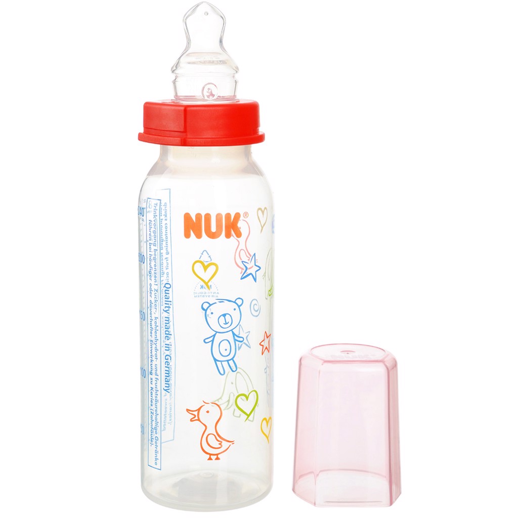 Bình sữa cổ hẹp Nuk nhựa 240ml