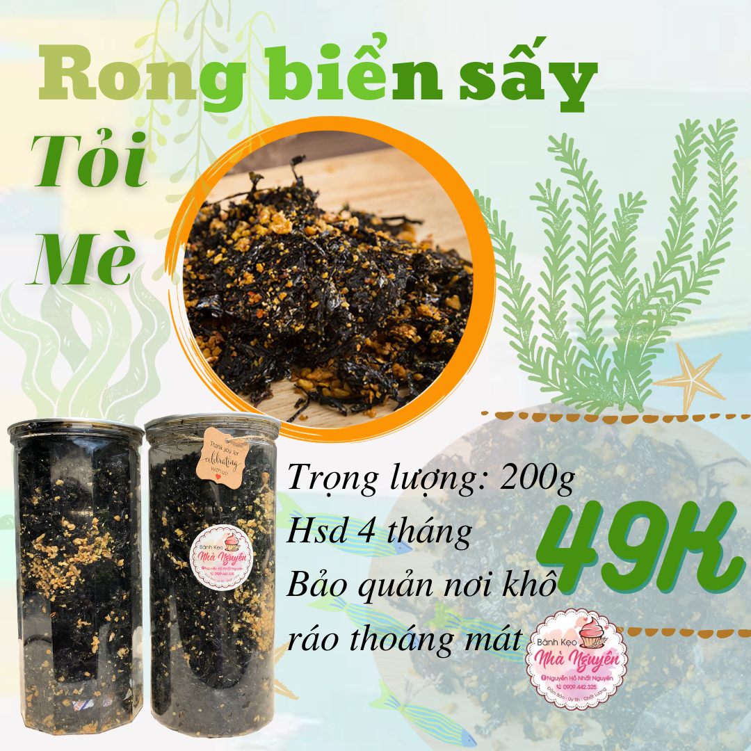 Rong biển sấy tỏi mè