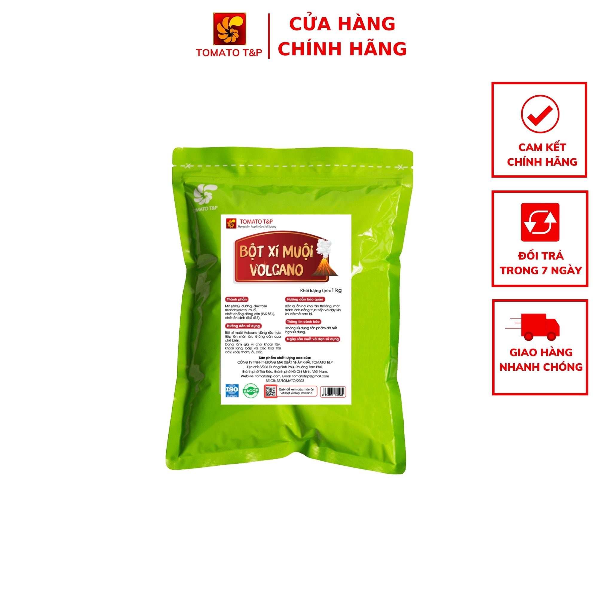 [HCM]Bột xí muội Volcano - Gói 1kg - Tomato T&P