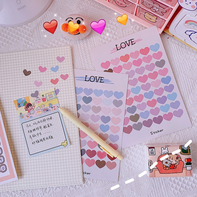 [ATKSHOP] Sticker trang trí sổ tay thủ công, dán decor kệ , tủ , thùng rác mini