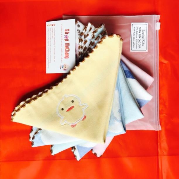Sét 5 khăn mặt sợi tre leelee kids 25x25cm