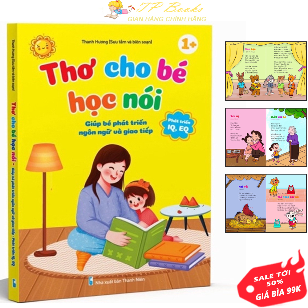 Sách - thơ cho bé học nói - giúp phát triển ngôn ngữ và giao tiếp - phát triển iq, eq cho trẻ em từ 0-5 tuổi