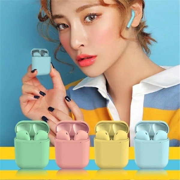 [HCM] Tai nghe bluetooth tai nghe bluetooth không dây i12 Inpods 12 Cảm ứng vân tay 5.0 âm thanh cực chuẩn màu sắc tươi trẻ mẫu mới 2022