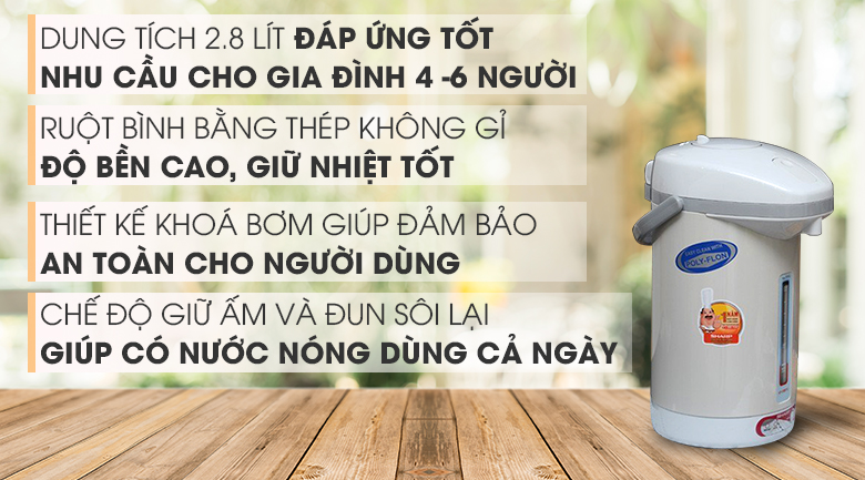 Bình thuỷ điện Sharp KP-31BTV 2.8 lít