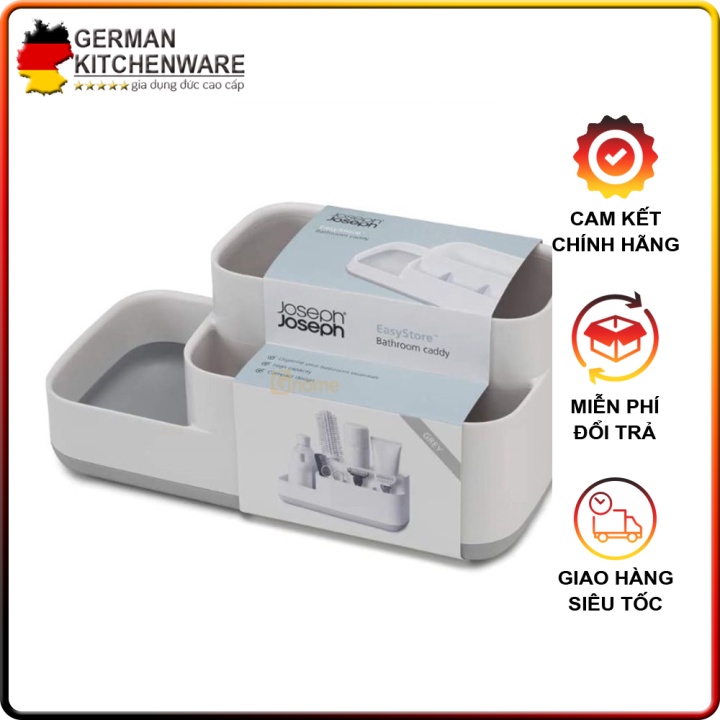🇩🇪 Khay đựng bàn chải mỹ phẩm nhà tắm Joseph Joseph 70513 EasyStore trắng xám