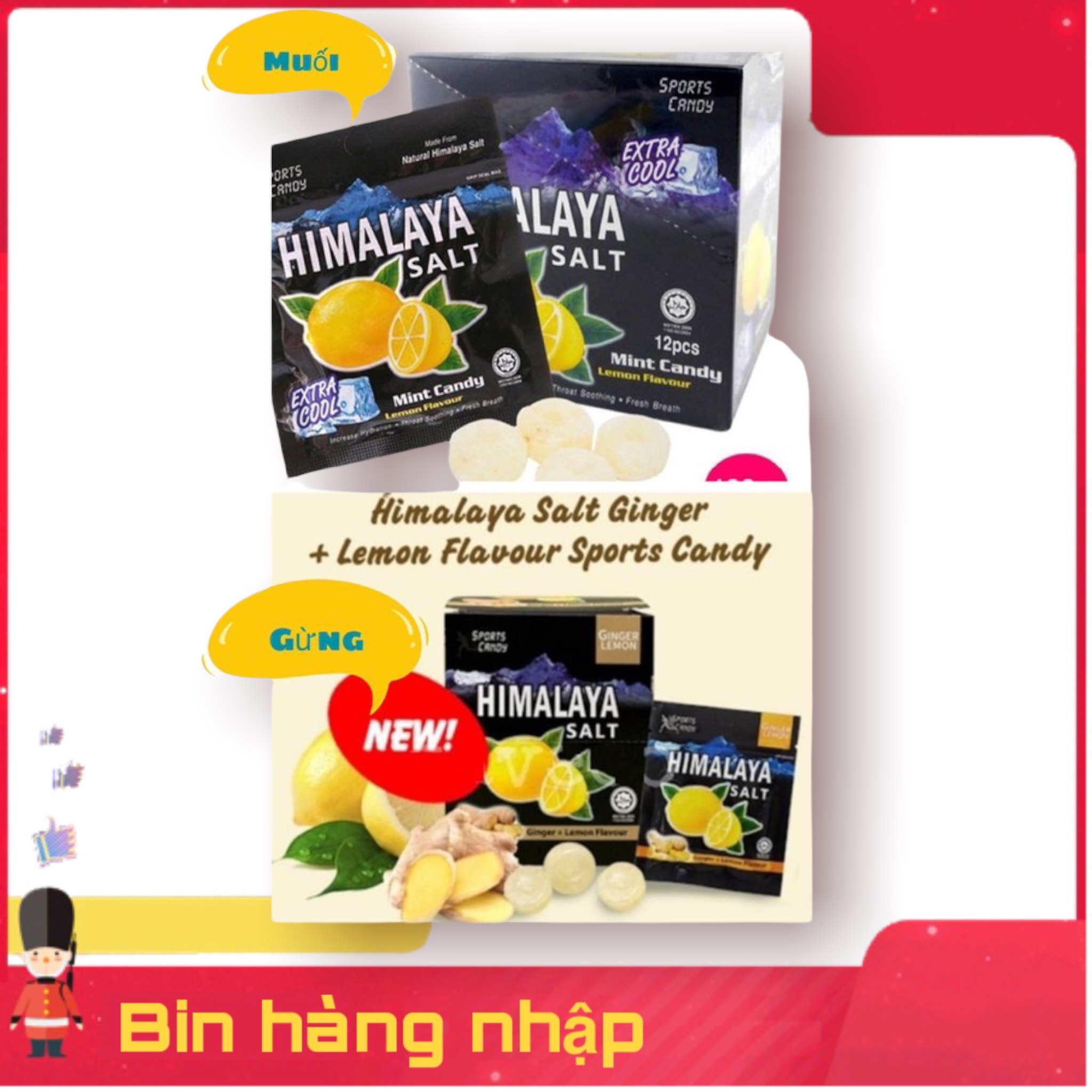 Combo 2 hộp kẹo Himalaya chanh muối và gừng