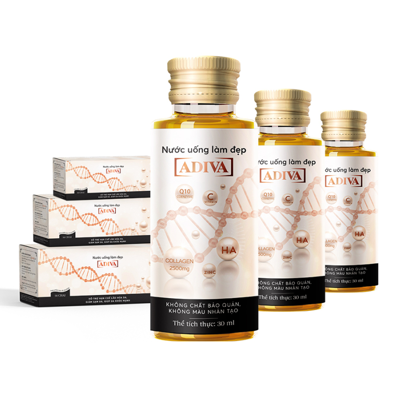 Combo 04 hộp Collagen ADIVA dạng nước mẫu mới