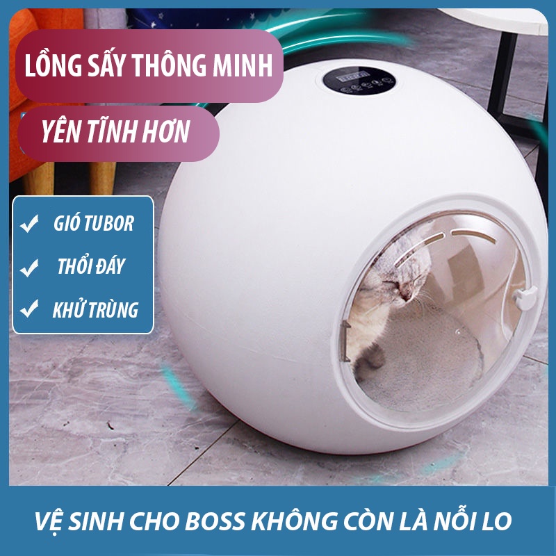 Lồng sấy mèo sấy lông chó yoose cao cấp sấy uv tự động chống ồn khử khuẩn hiệu quả