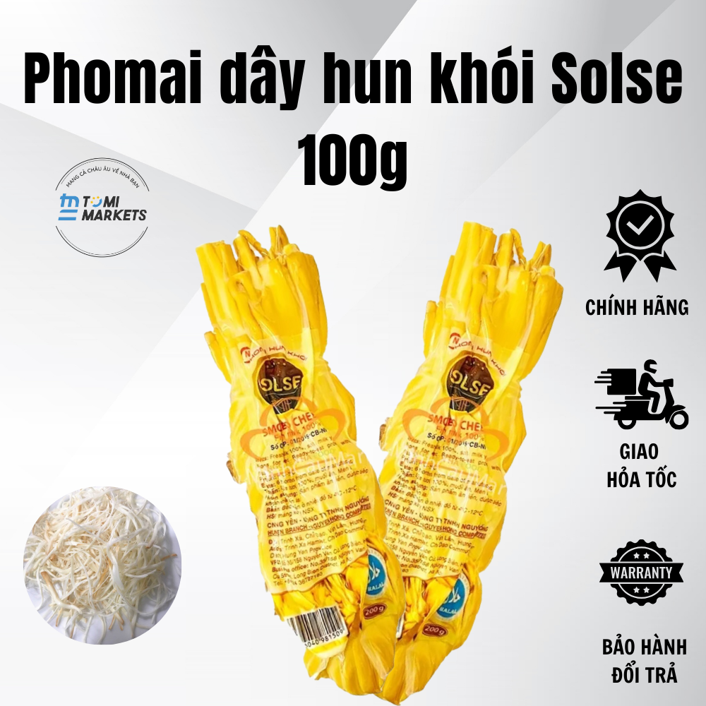 Phomai dây hun khói, phô mai sợi hun khói Solse 100g