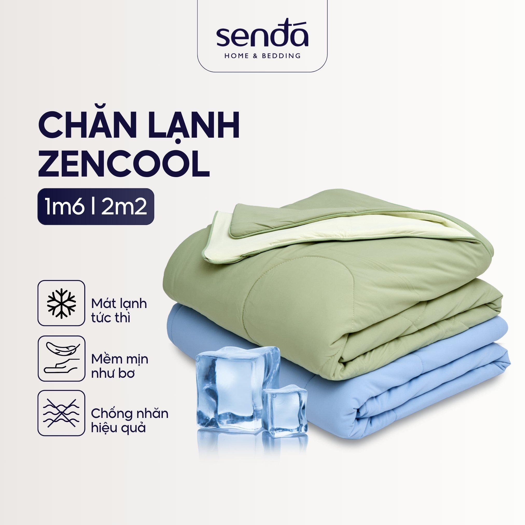  Chăn lạnh ZenCool Sen Đá Home Bedding 1m6x2m 2mx2m2 mền điều hòa nhiệt độ mát lạnh mùa hè Cooling comforter 