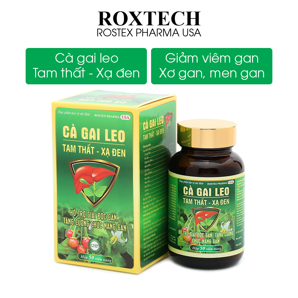 Viên uống bổ gan Cà Gai Leo Tam Thất Xạ Đen, cao diệp hạ châu, giảo cổ lam giảm viêm gan, men gan, xơ gan - Chai 50 viên