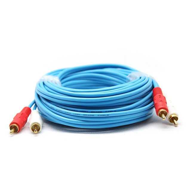 Cáp âm thanh audio 2 đầu hoa sen nối 2 đầu hoa sen 2-2 10m dtech dt-6204