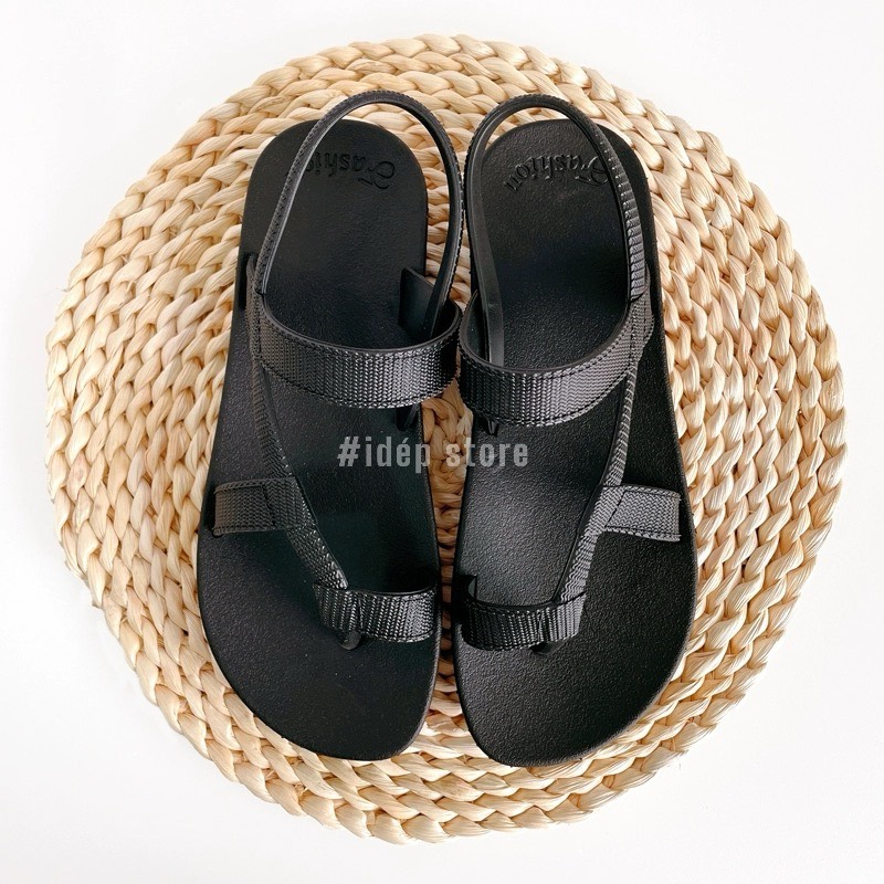 Giày sandal chiến binh iDÉP GL064 nhựa nữ giả quai dù xỏ ngón đế cao su đi mưa chống trơn siêu bền