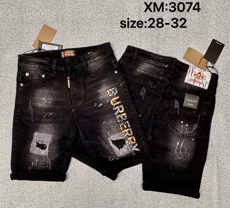 ( CÓ VIDEO) Quần short jean nam đen rách thêu BBR vải dày co dãn pfoem chuẩn mãu mới nhất cao cấp NAM FASHION