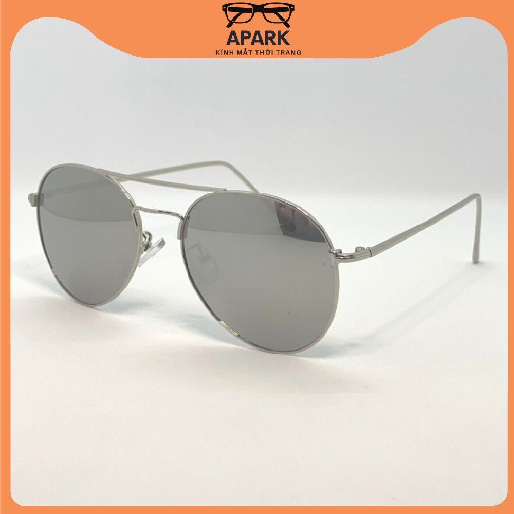 Kính Râm Oversize FULL BOX Tròn Mắt Tráng Gương Gọng Kim Loại Cổ Điển Thời Trang Cho Nam Nữ , Kính Mát Hot Tred 2021 - Apark