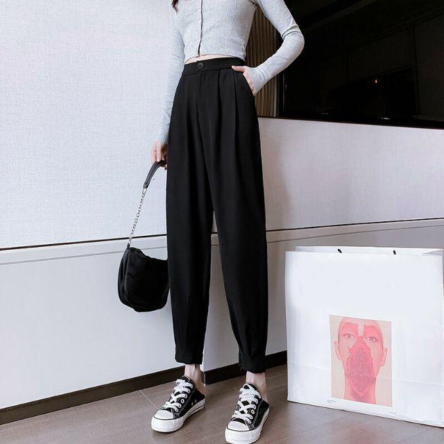 Quần baggy cạp cao 2 khóa