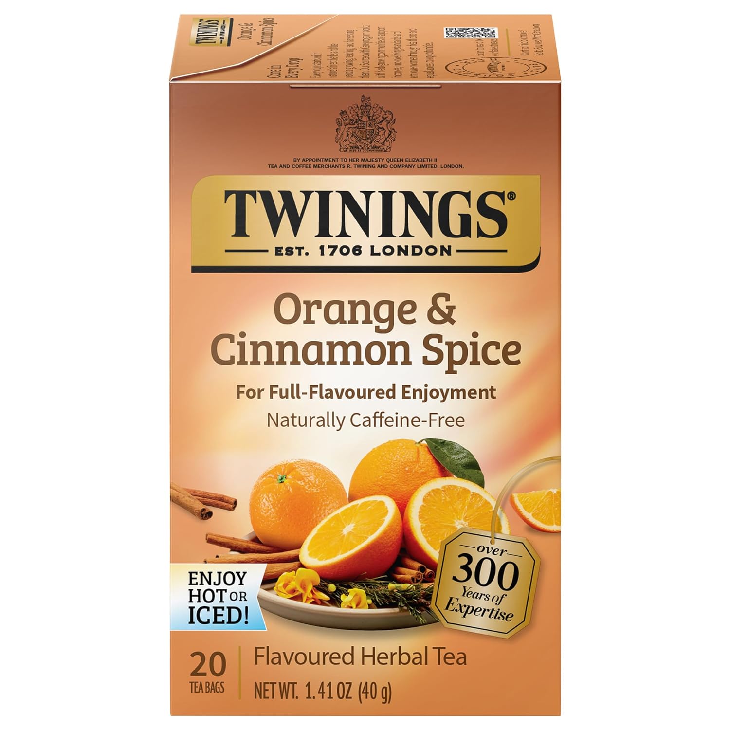 Trà Twinings Orange & Cinnamon Spice hồng trà cam quế hộp 20 gói