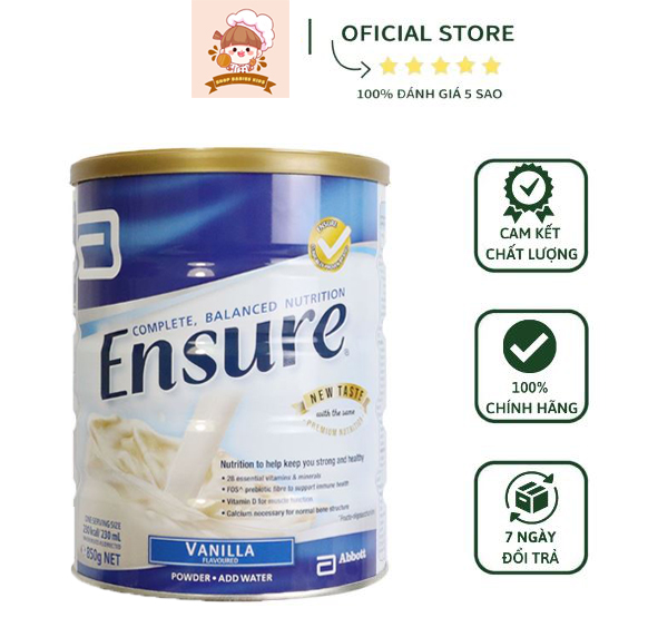 Sữa bột Ensure Úc 850g , sữa bột Ensure mỹ 397g hương vanilla.