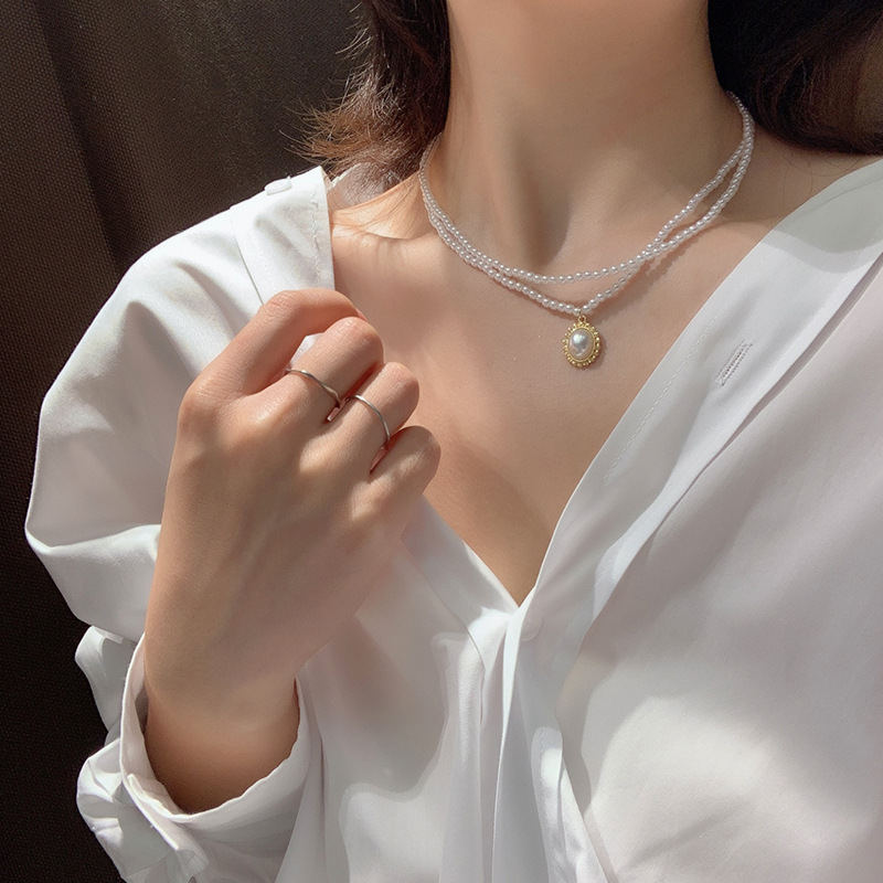 Choker Hạt Châu 2 Vòng Nhân Tạo Necklace Trend - Vani.store