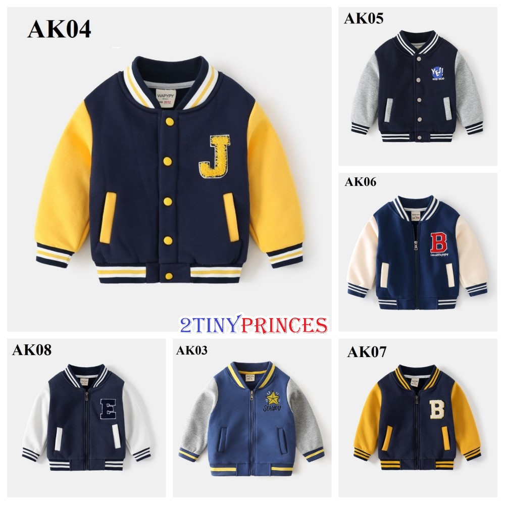 AK03 Áo khoác bomber chất nỉ bông cho bé trai