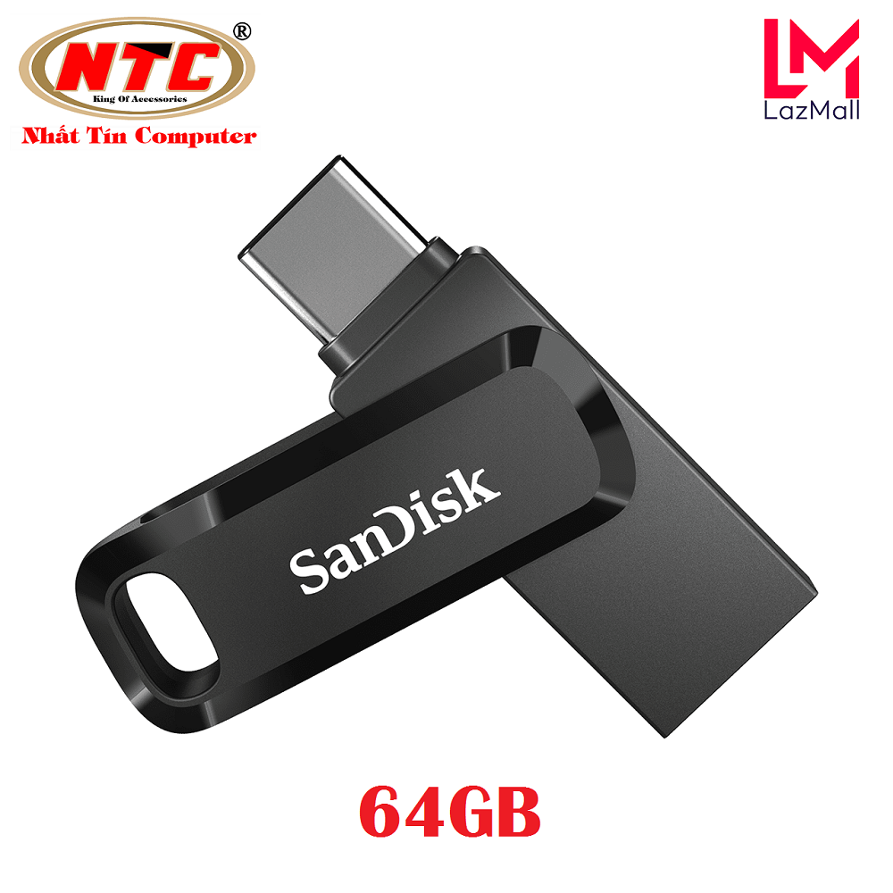 USB OTG Sandisk Ultra Dual Drive Go USB Type-C 3.1 64GB 150MB/s (Đen) - Nhat Tin Authorised Store
