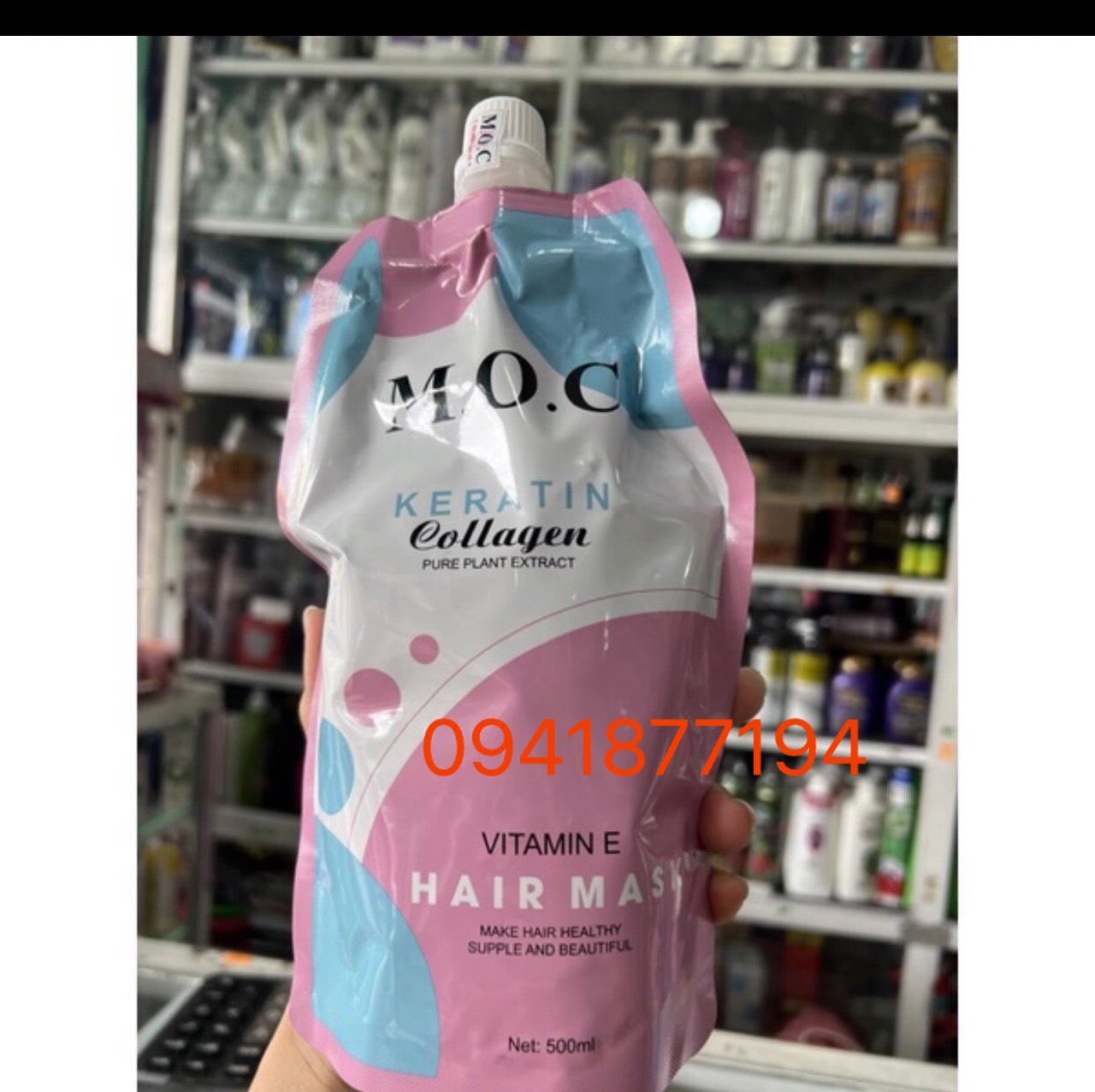 Kem hấp ủ tóc collagien,karatin m.o.c túi 500ml siêu mềm mượt phục hồi hư tổn tóc khô xơ chính hãng