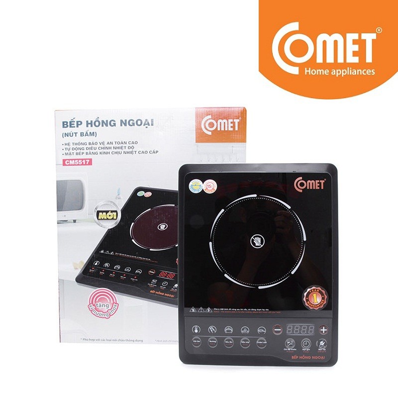 Bếp điện hồng ngoại comet cm5517 - 1 vòng nhiệt công suất 2000w