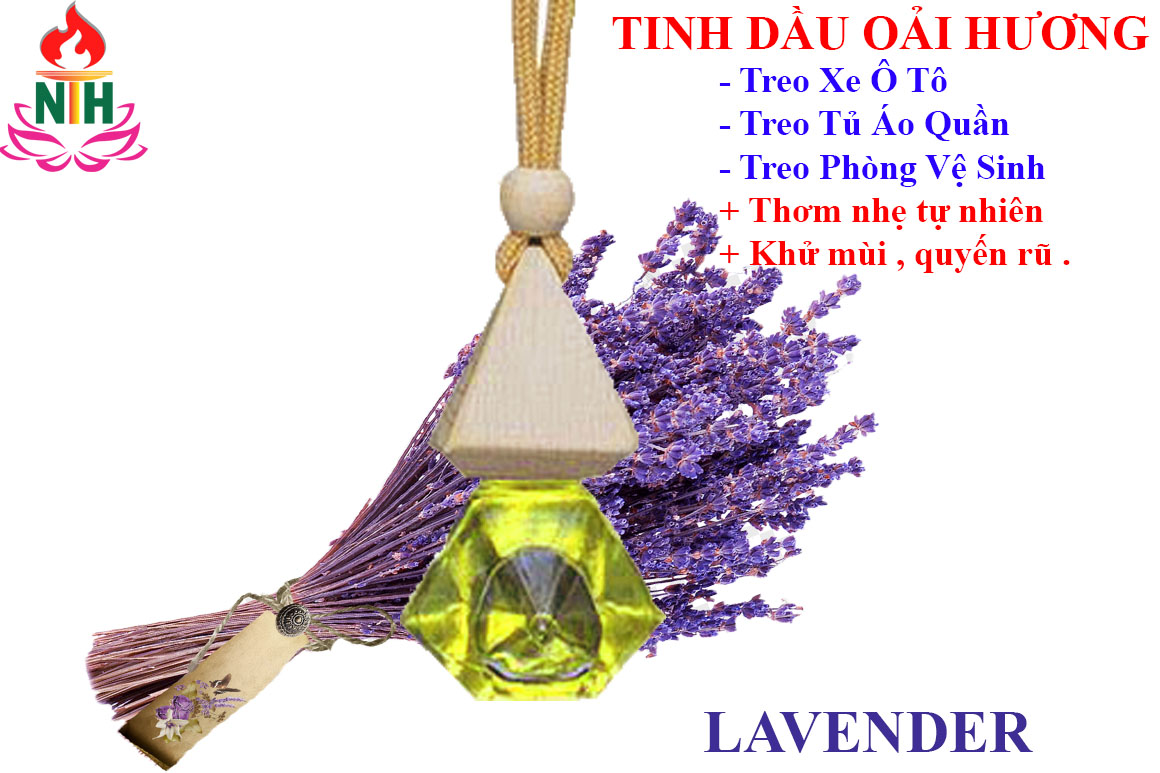 TINH DẦU LAVENDER ( HOA OẢI HƯƠNG) TREO XE , TỦ QUẦN ÁO, PHÒNG VỆ SINH, KHỬ MÙI HÔI, THƠM NGÁT, CHỐNG SAY XE HIÊU QUẢ