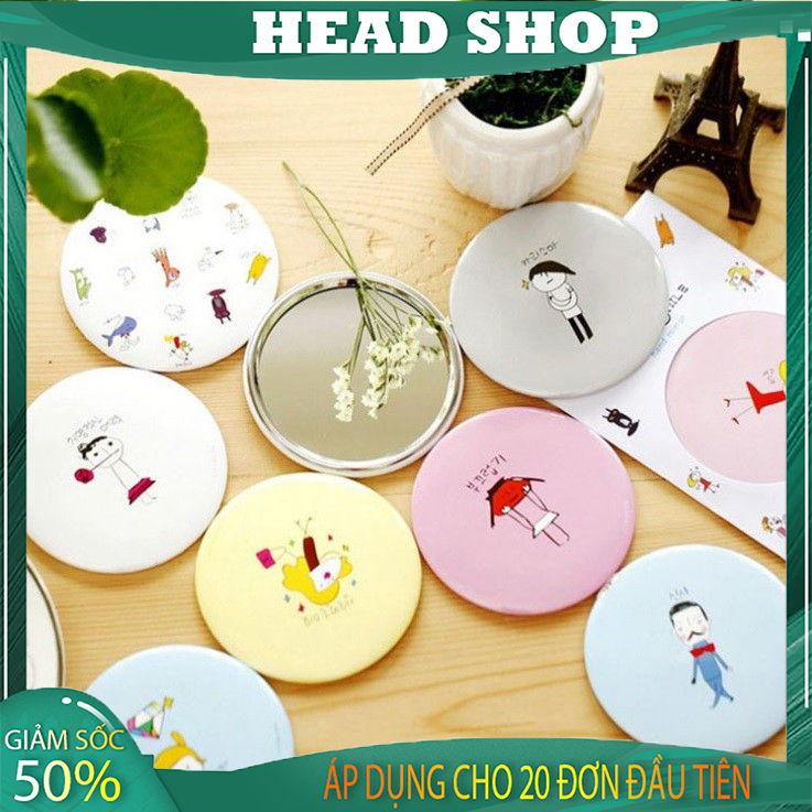 Combo 2 chiếc gương mini, gương cầm tay, gương trang điểm, gương bỏ túi phong cách hàn quốc headshop