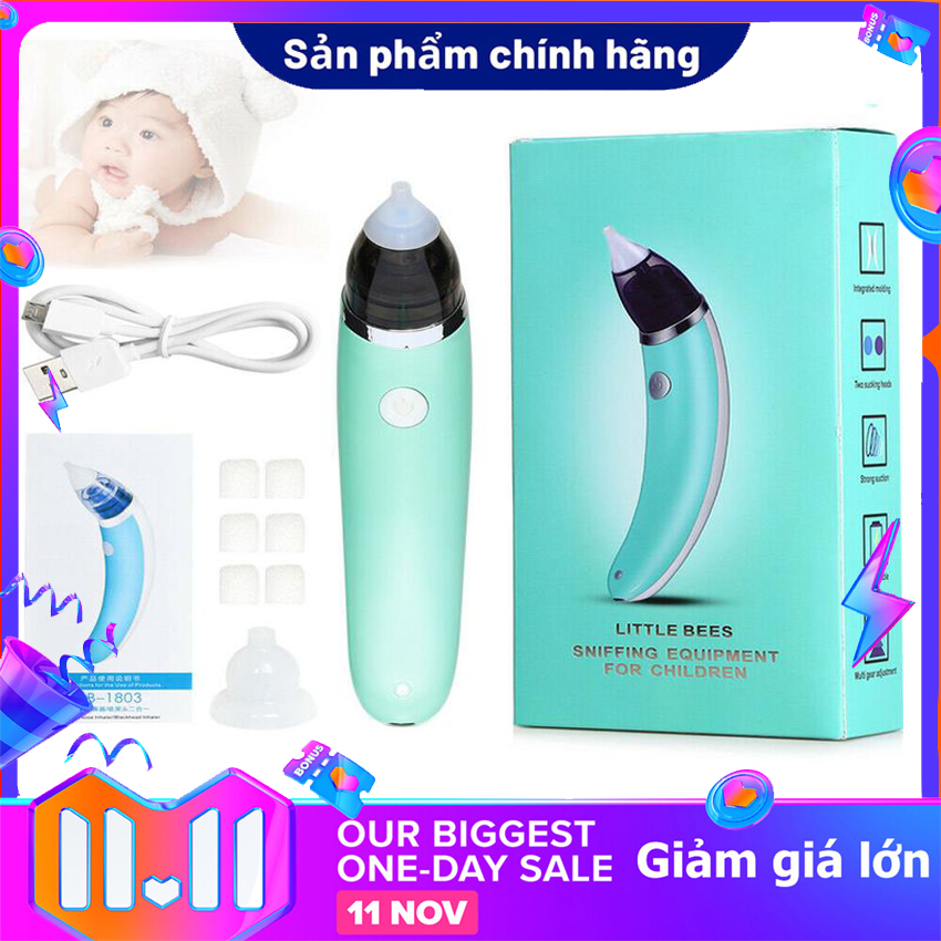 Máy Hút Mũi An Toàn Chính Hãng Dụng cụ hút mũi - Vệ sinh mũi cho bé An toàn Máy hút mũi chính hãng điện tử mini 5 cấp độ - Hút mạnh, không gây đau an toàn cho bé.