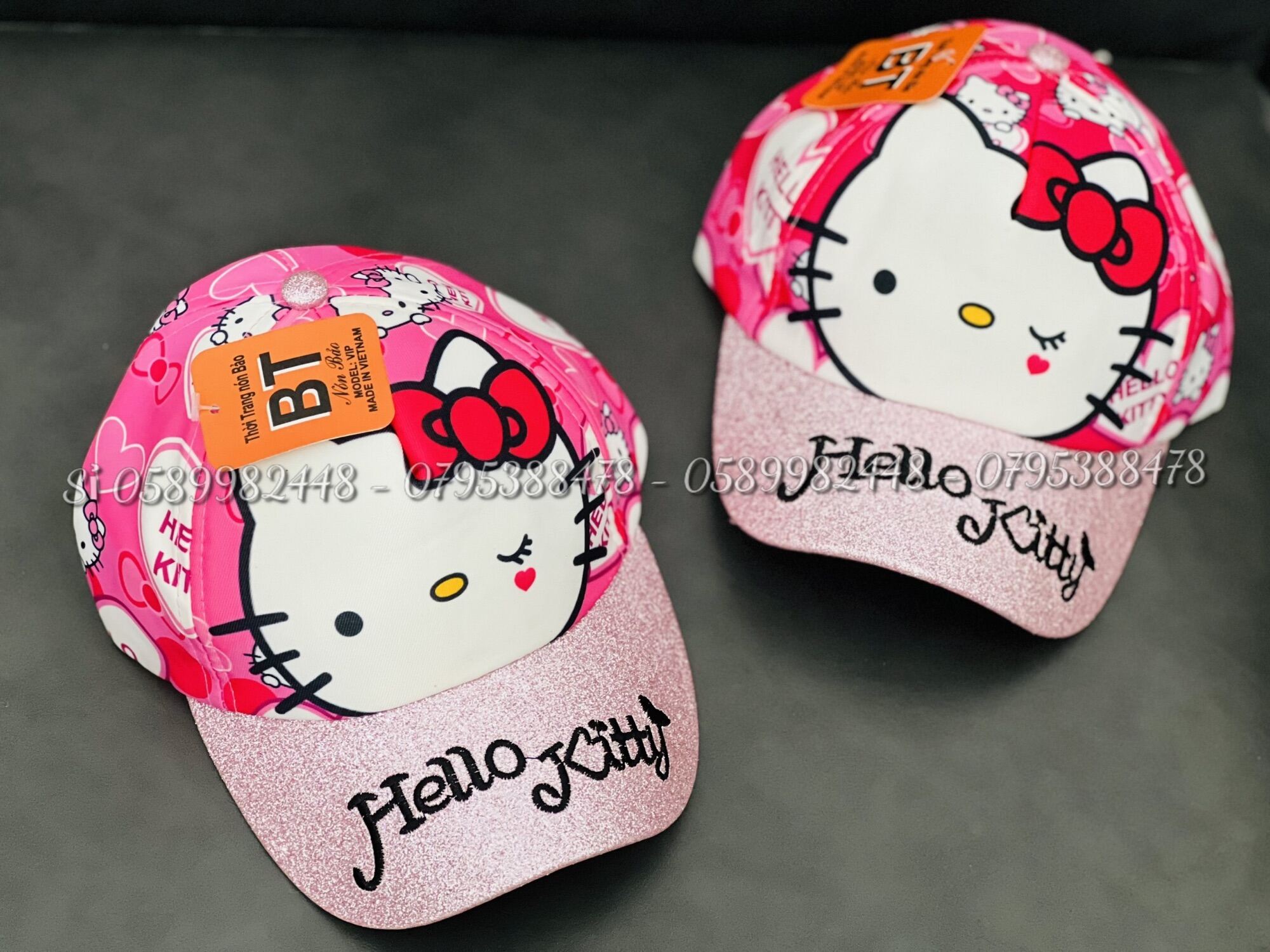 Mũ, nón hello kitty kim sa siêu dễ thương cho bé gái - Nón bé gái in 3d hình Hello Kitty, bé từ 1-5 tuổi