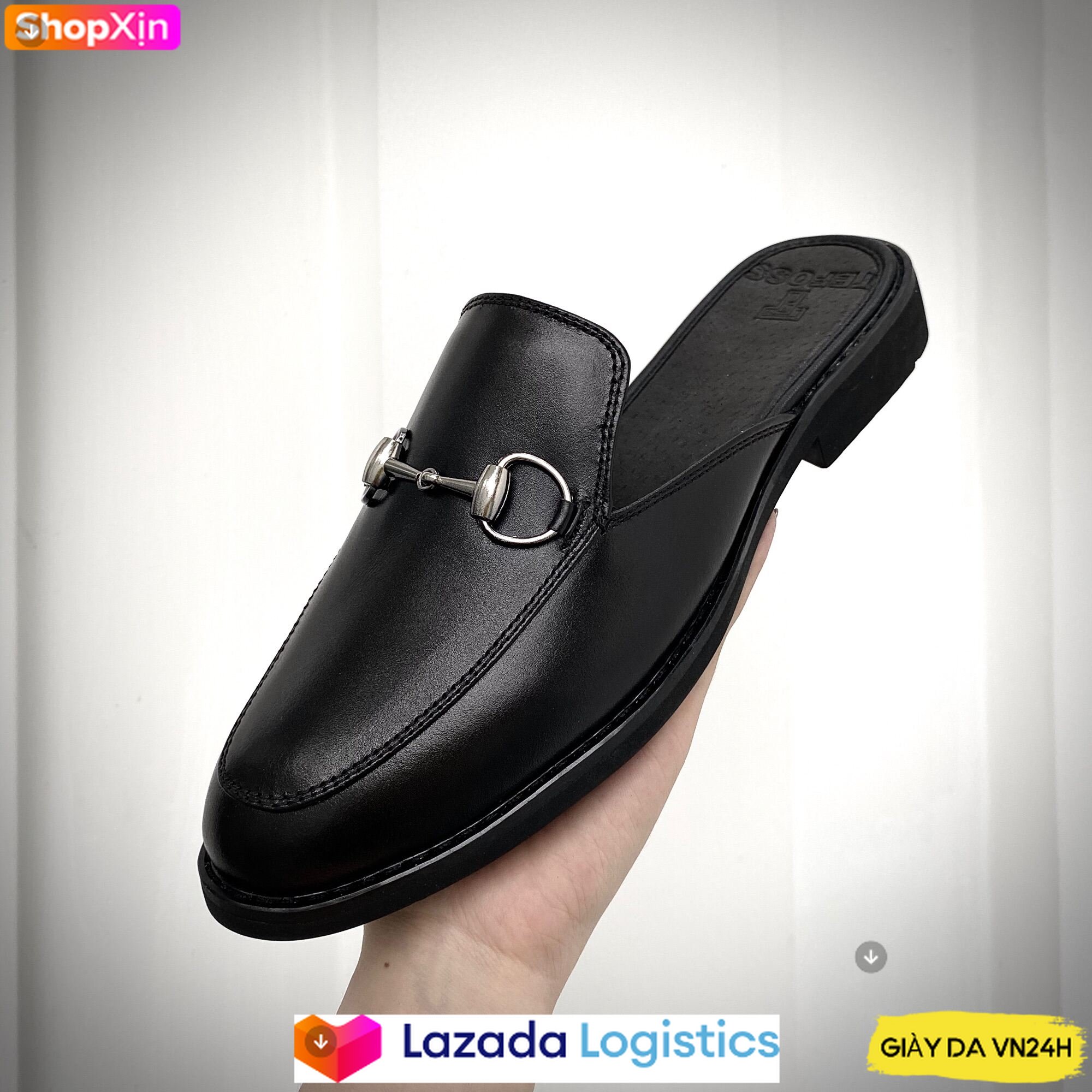 Giày sục da pu pu cao cấp unisex tefoss ht751 đen size 35-45 cá tính