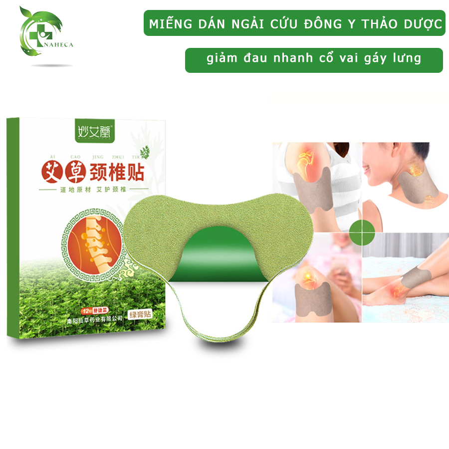 (COMBO 5 HỘP ) Hộp 12 Miếng Cao Dán Ngải Cứu Giảm Đau Cổ Vai Gáy, Giảm Nhanh Các Triệu Chứng Đau Khớp Gối, Đau Lưng, Đau Đầu