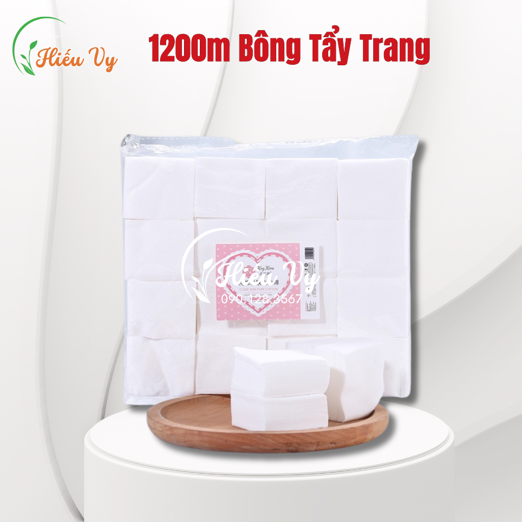 Bông tẩy trang cắt sẵn 1200 miếng tiện lợi