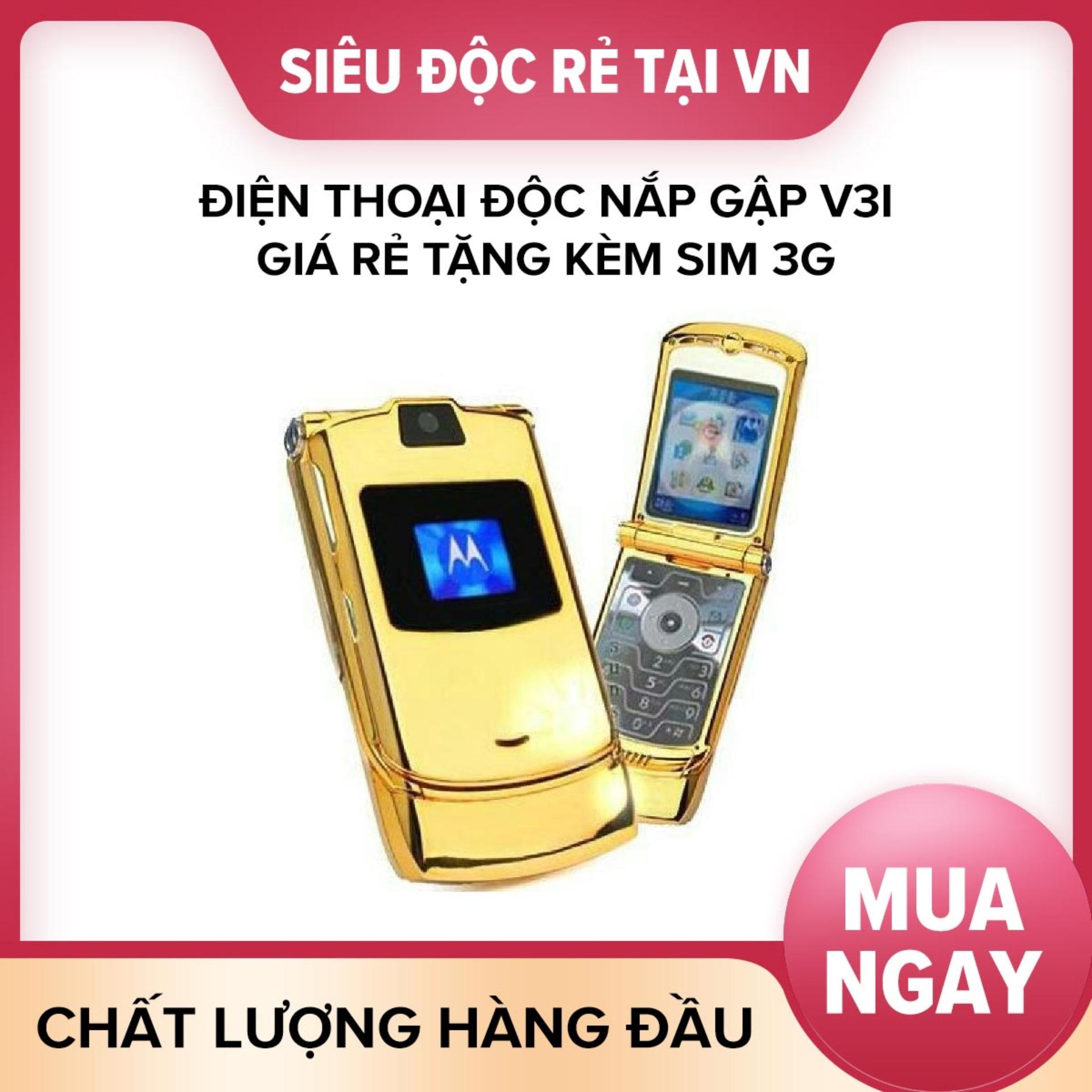 Điện thoại độc nắp gập motorola v3i giá rẻ tặng kèm sim 4g