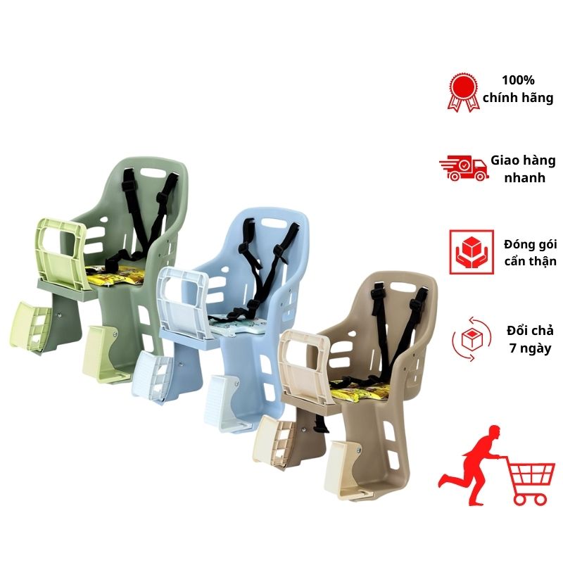 Ghế ngồi xe đạp cho bé,chất liệu nhựa PP an toàn.Phù hợp với trẻ trên 6 tháng tuổi