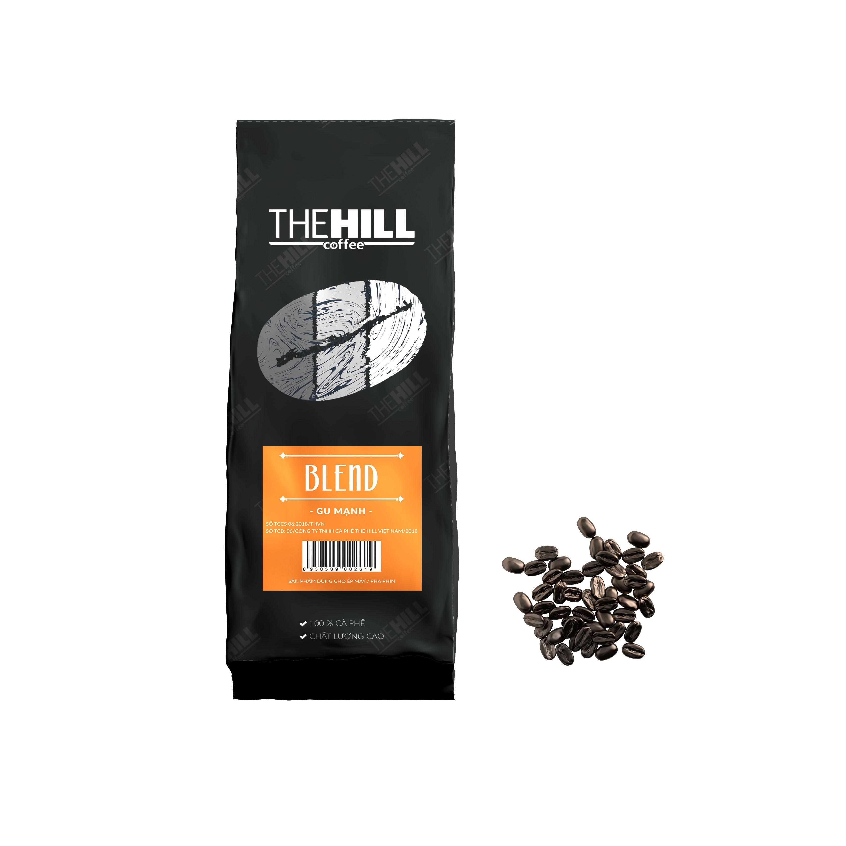 Cà phê blend gu mạnh - nguyên hạt 500g - cafe the hill việt nam