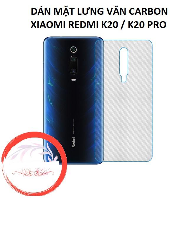 Bộ 3 tấm dán lưng mặt sau vân Carbon 3D trong suốt cho điện thoại Xiaomi Redmi K20 Pro, Xiaomi Mi 9T