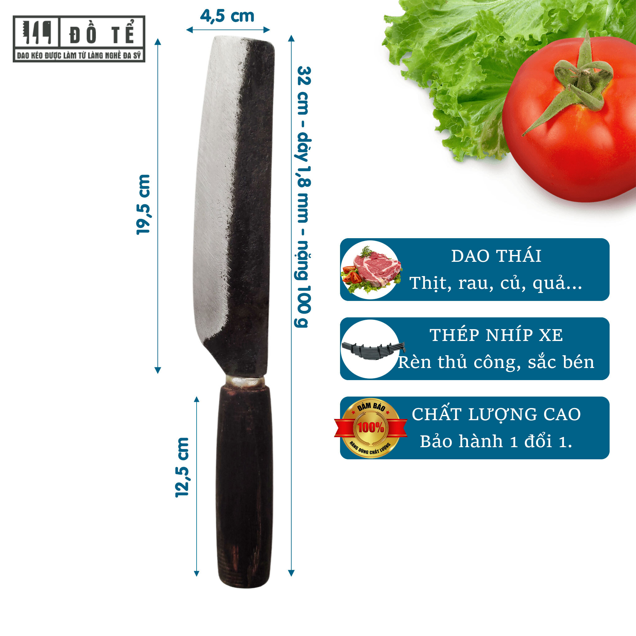 Dao thái bé nhíp xe nhíp 100%- dao nhà bếp đồ tể - đa sỹ - hl09