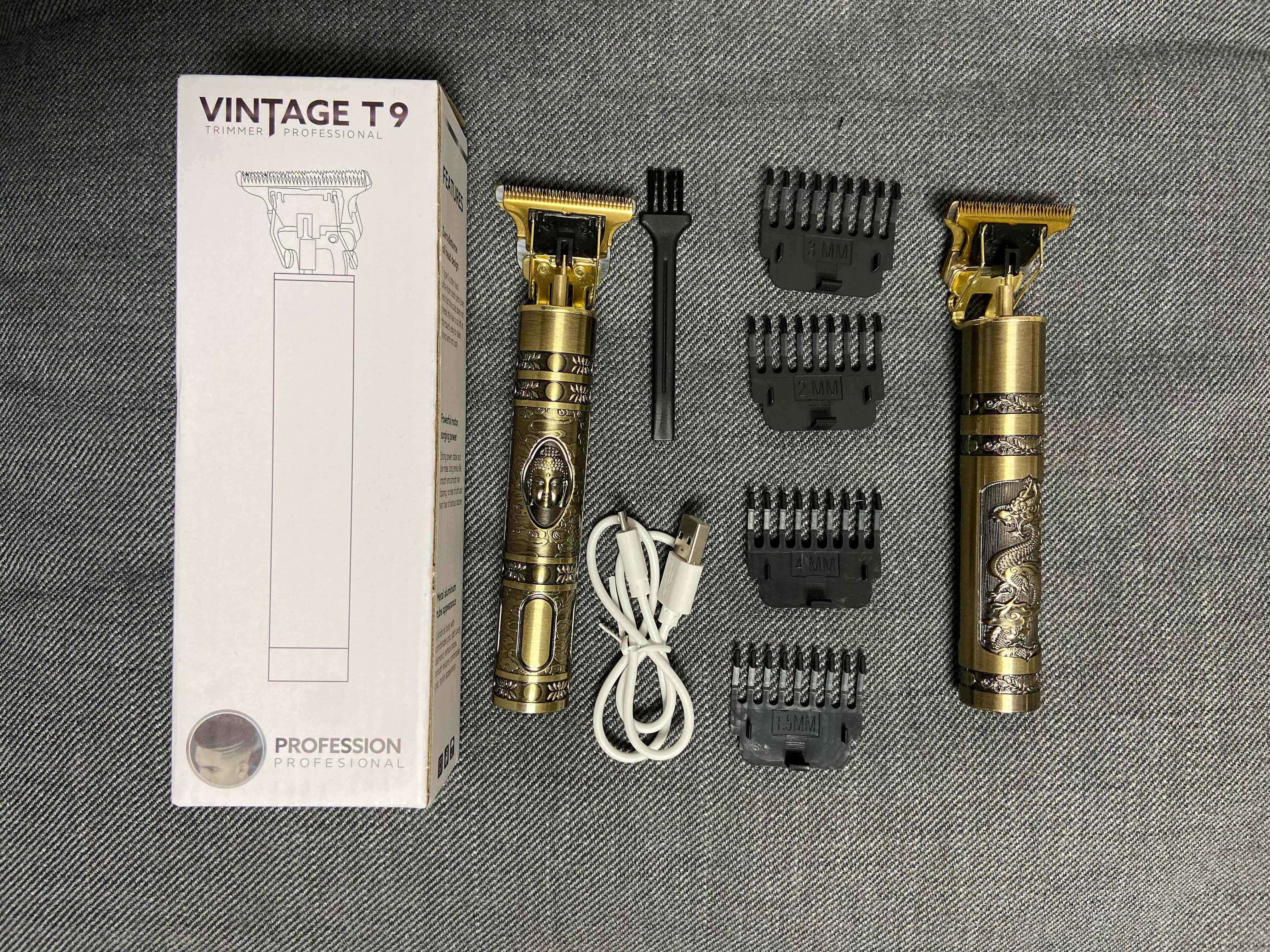 Tăng đơ tạo kiều tóc, Tông Đơ Chấn Viền VINTAGE T9 cao cấp salon và gia đình - công suất mạnh mẽ - có thể cắt tóc, chấn viền, Thời gian sử dụng dài , bảo hành 6 tháng.