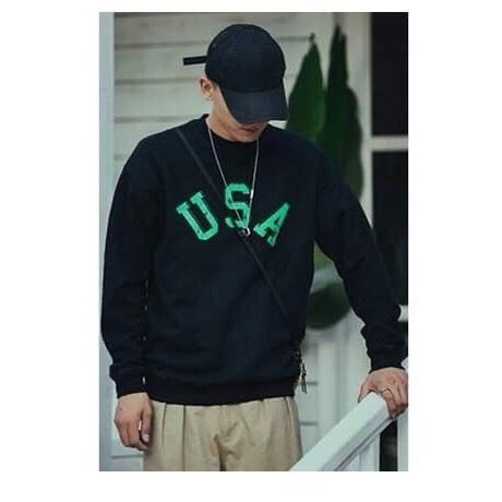 Áo Sweater Nam Nữ Unisex Chất Nỉ Thời Trang Sakura In Chữ USA Phong Cách Trẻ Trung Năng Động