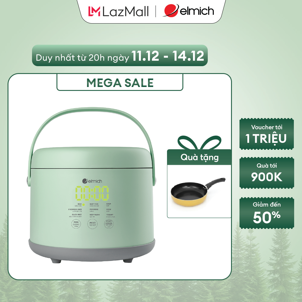   X-mas  year & sale Nồi cơm điện tử Elmich 0.8L RCE-3915 