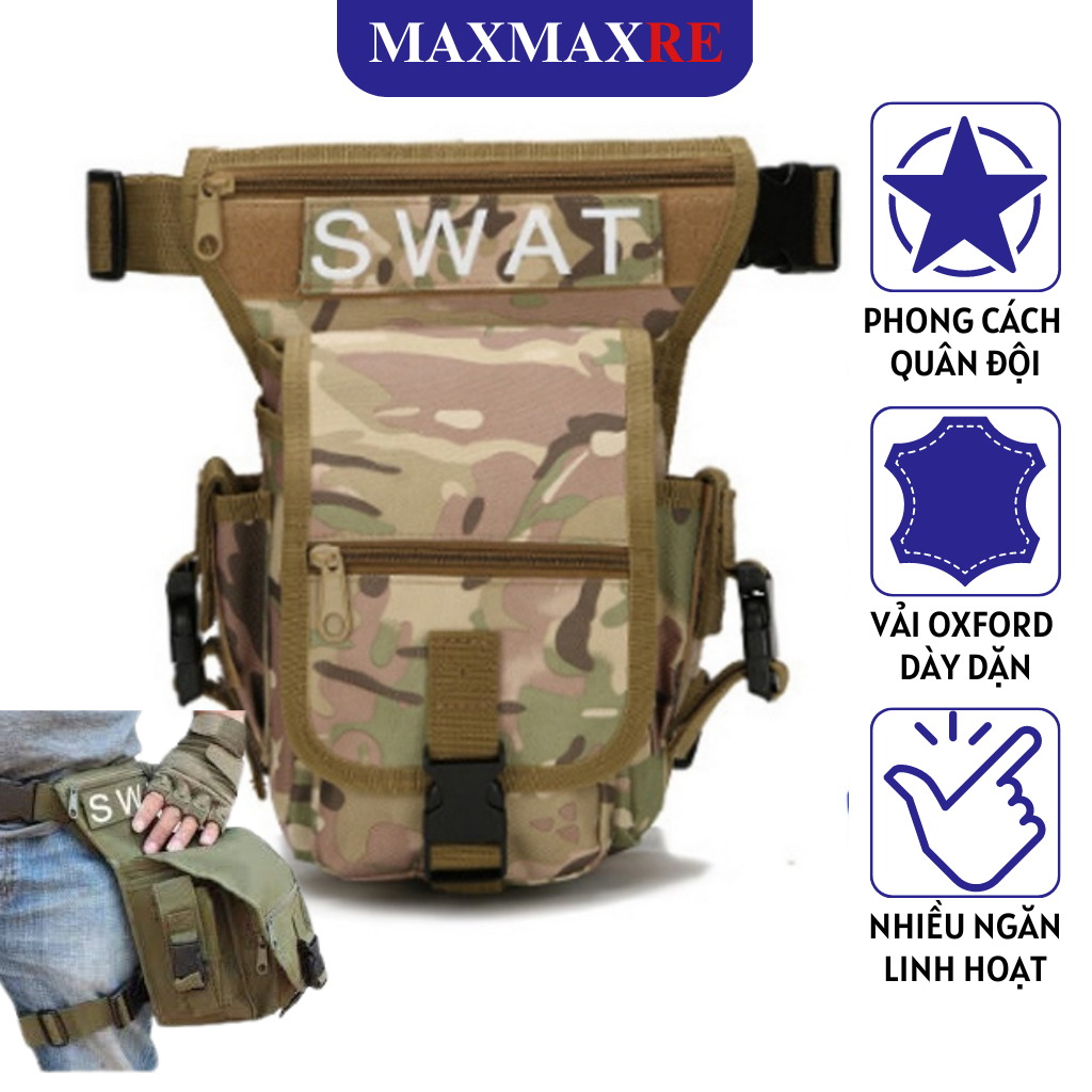 Túi đeo hông, Túi đeo ngang hông , Túi đeo đùi Swat chuyên dụng chống thấm nước du lịch phượt