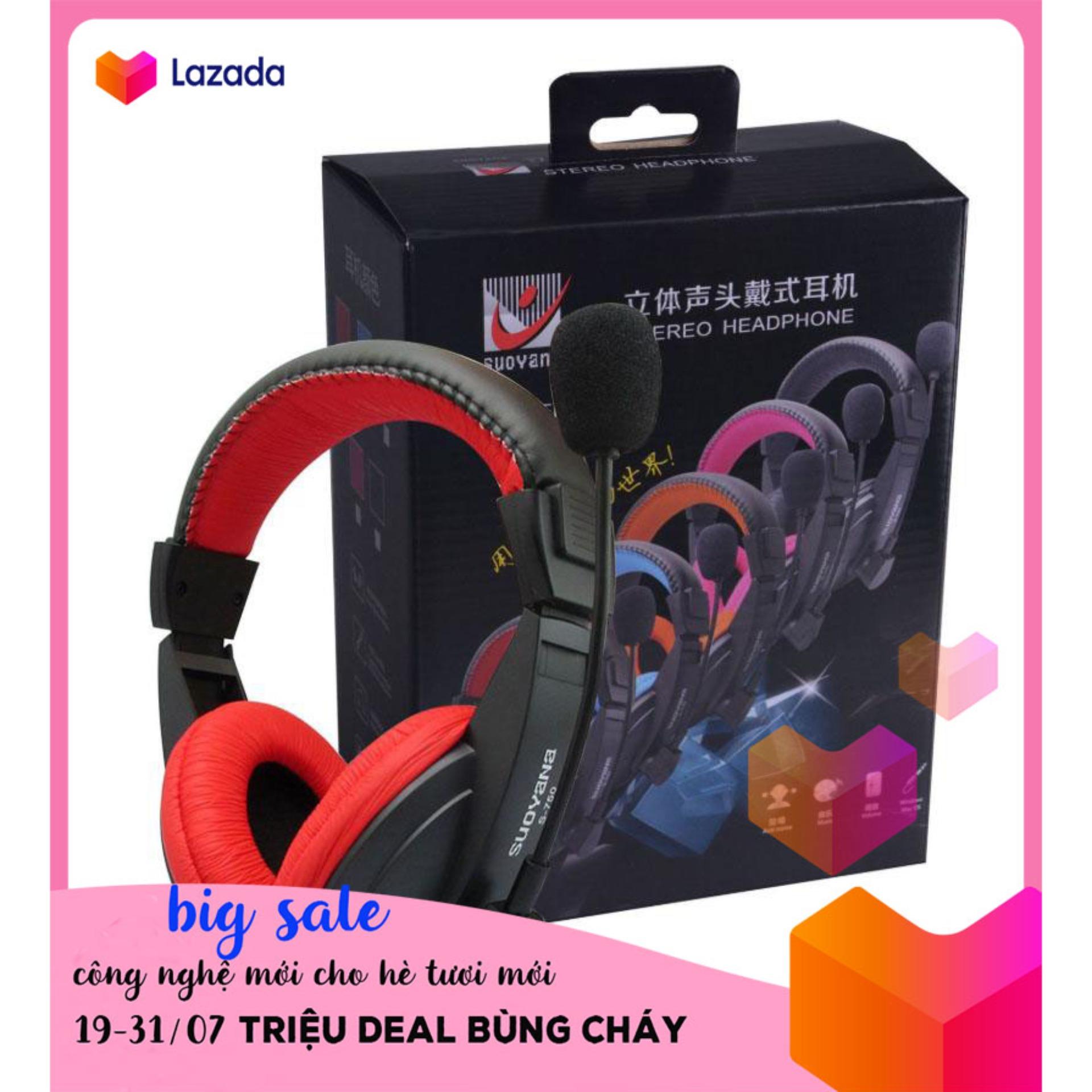 Tai nghe Suoana FT-S750 cao cấp, Tai nghe chụp tai có mic hát karaoke, tai nghe chuyên game cho game thủ chơi game pubg, cho quán Internet, loa siêu trầm extrabass – FUNNY TIMES