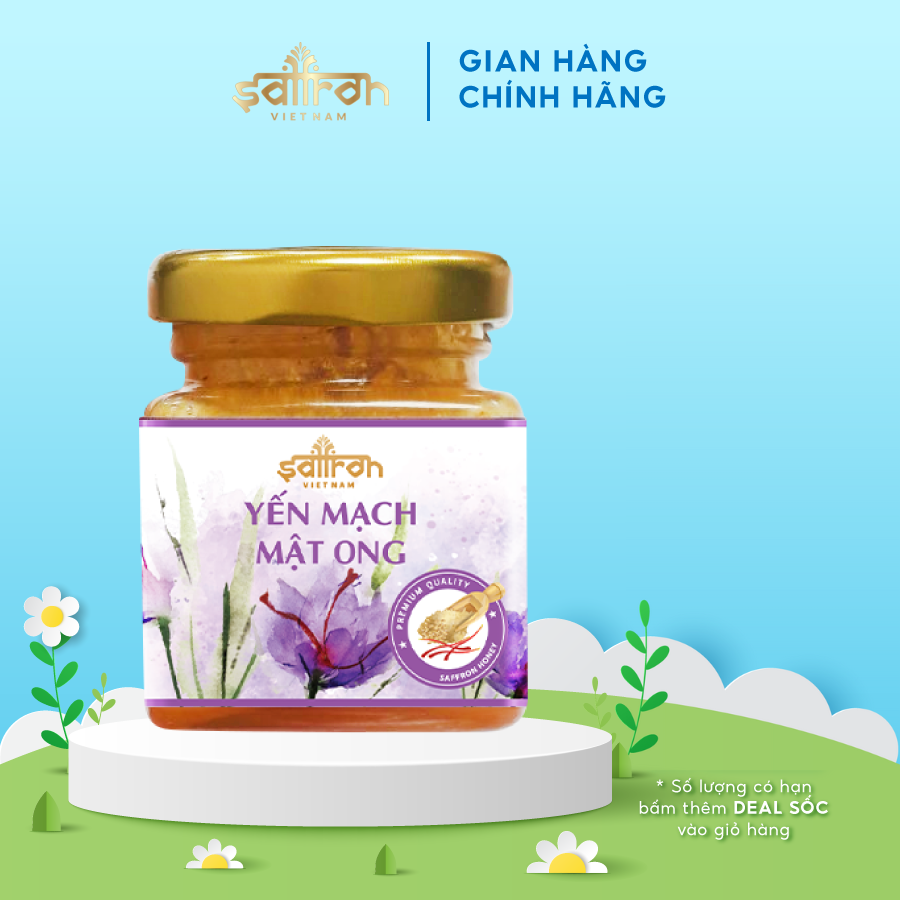 Mật ong saffron yến mạch 50ml/hũ dưỡng trắng, mờ thâm, tẩy sạch tế bào chất saffron việt nam