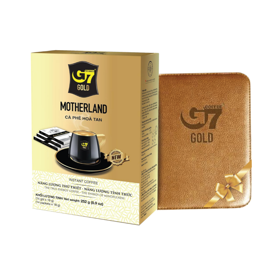 (Tặng kèm Sổ tay G7 Gold) Cà phê sữa hòa tan G7 Gold Motherland - Hộp 14 gói x 18gr