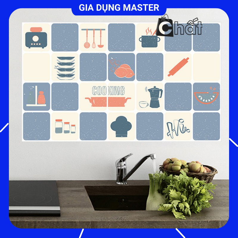 Miếng giấy dán nhà bếp, cách nhiệt, chống dầu mỡ, kích thước 85x55cm