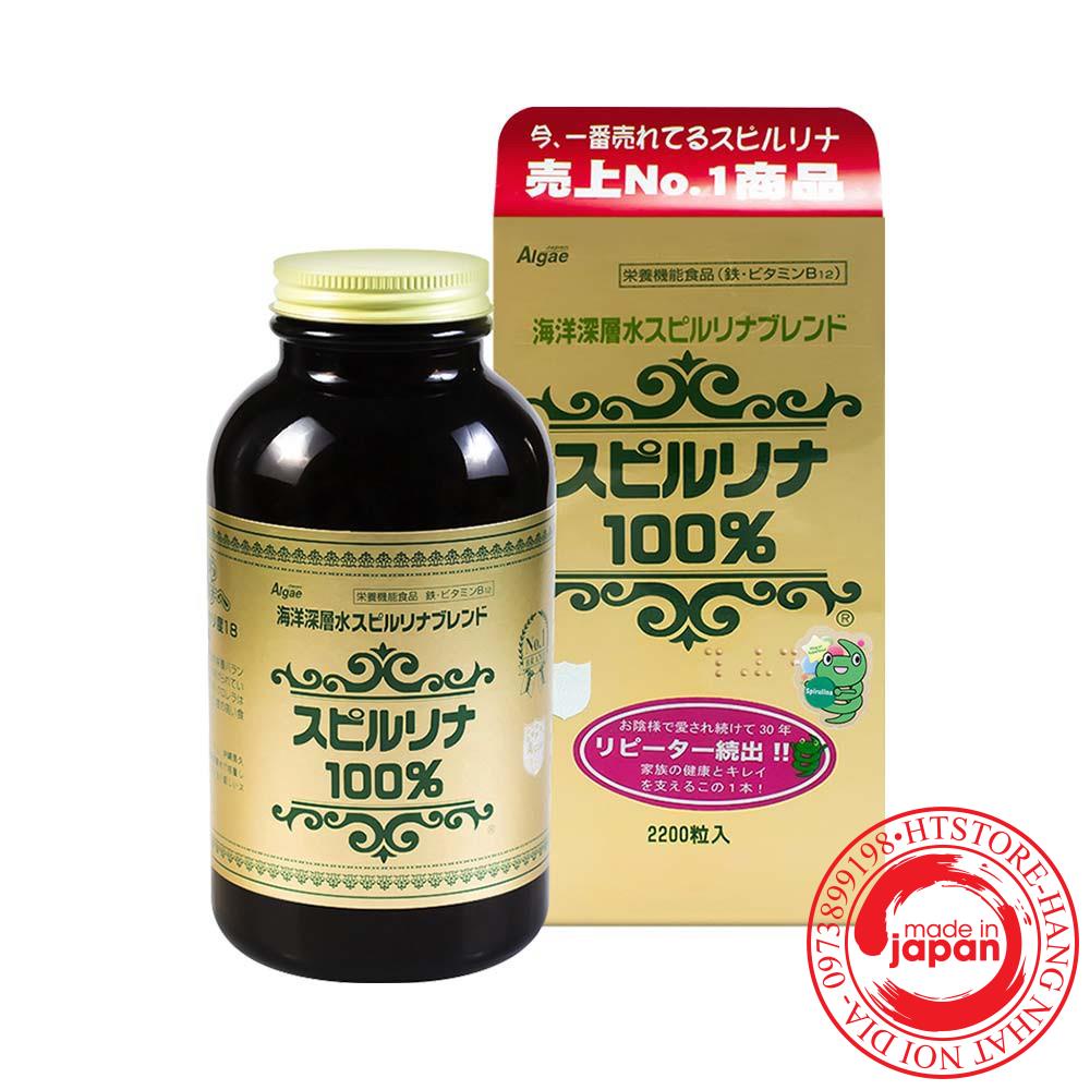 Tảo xoắn spirulina nhật bản hộp 2200 viên - tem đỏ